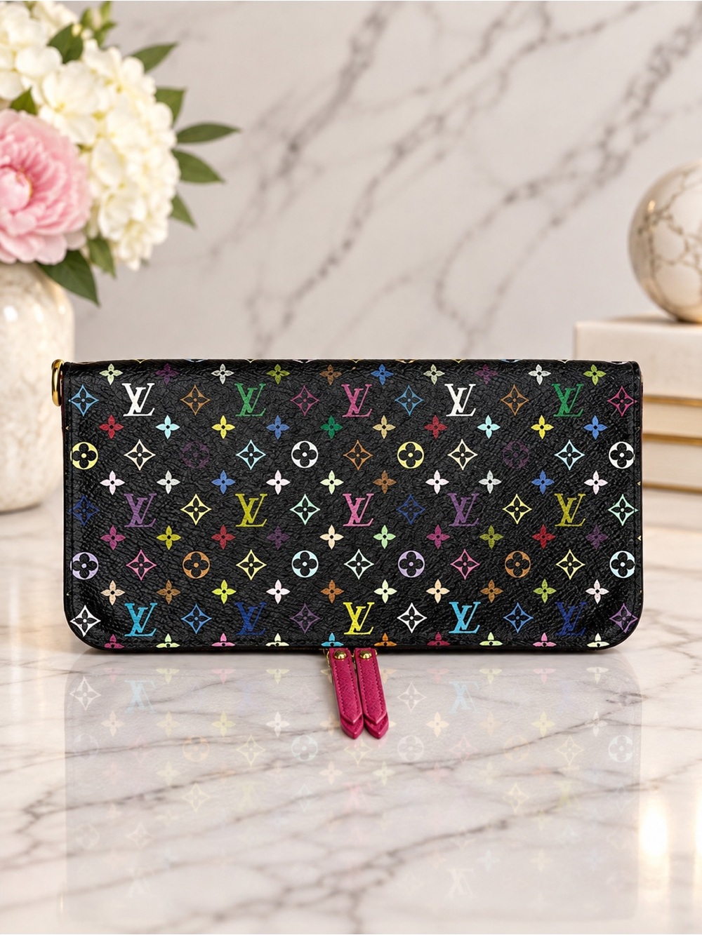Louis Vuitton x Murakami Insolite Wallet Multicolor Pink Full Inclusion